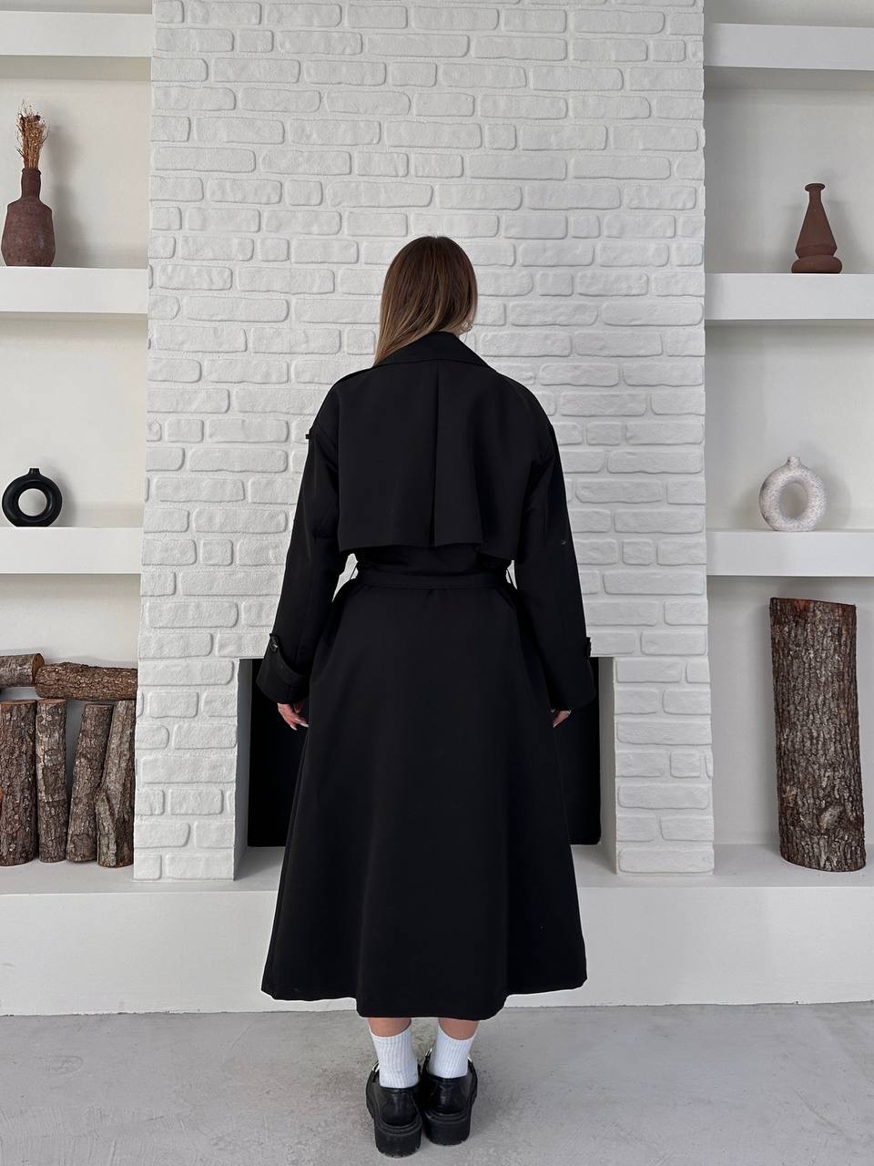 Kuşaklı Uzun Oversize Trençkot - 2