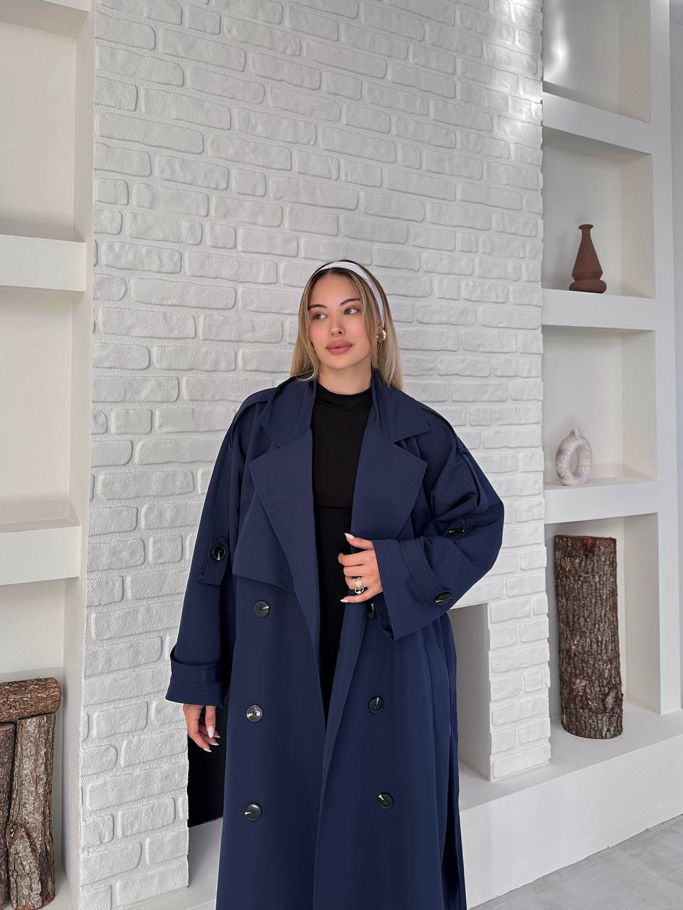 Kuşaklı Uzun Oversize Trençkot - 4
