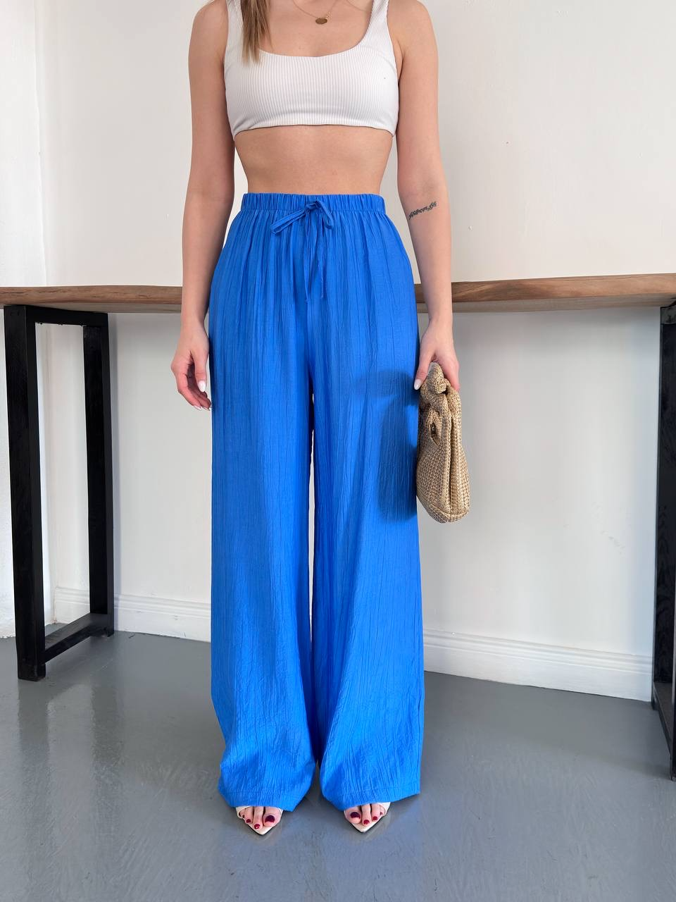 Beli Lastikli Bağcıklı Pantolon - 3