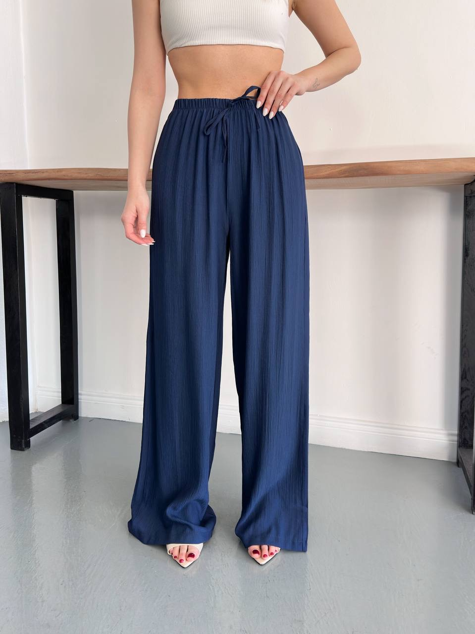 Beli Lastikli Bağcıklı Pantolon - 2