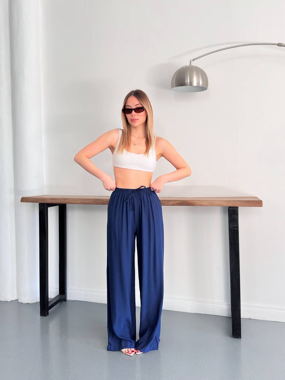 Beli Lastikli Bağcıklı Pantolon - 3