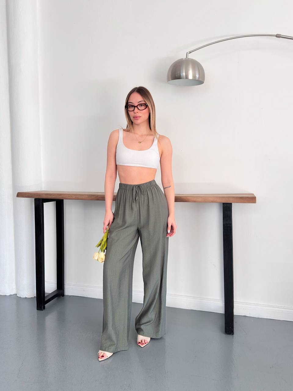 Beli Lastikli Bağcıklı Pantolon - 3