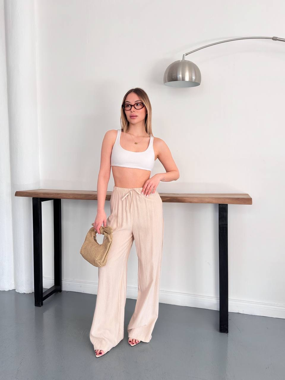 Beli Lastikli Bağcıklı Pantolon - 3